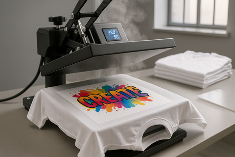 T-shirt heat pressing